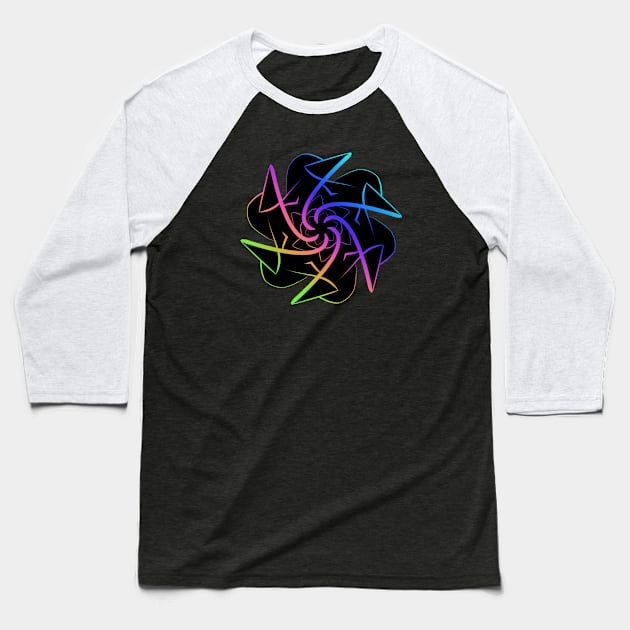 Abstract Rainbow Spiral Baseball T-Shirt by inatorinator